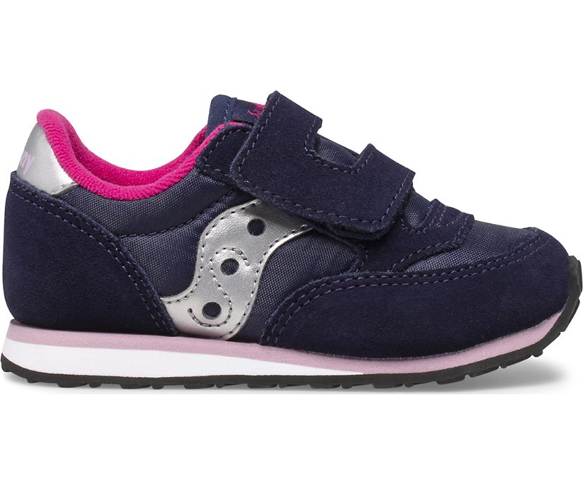 Kids\' Saucony Baby Jazz Hook & Loop Sneakers Navy / Pink | Singapore 704WNBY